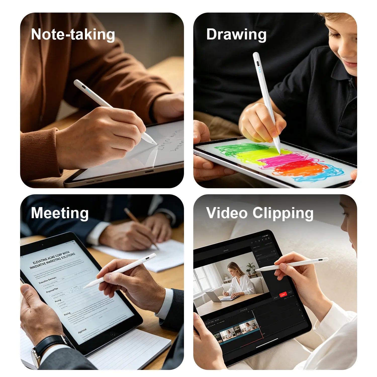 Stylus Pen for Ipad(2018-2026)-2X Fast Charge with Tilt Sensitivity & Palm Rejection for Ipad 11/10/9/8/7/6Th Gen, Air 5/4/3/M4/M3/M2, Pro 13"/12.9"/11"/M4, Mini 7/6/5Th Backtoschool, Accessories, Tablet Styluses