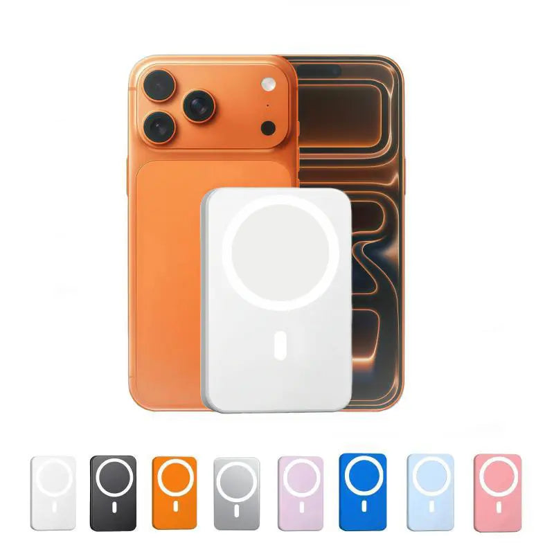 5000mAh Magnetic Wireless Power Bank for iPhone 12-17 Series - Portable Charger Compatible with MagSafe Cases.