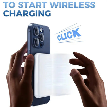 5000mAh Magnetic Wireless Power Bank for iPhone 12-17 Series - Portable Charger Compatible with MagSafe Cases.