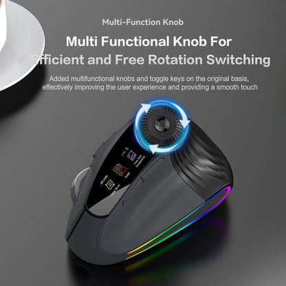 RGB Backlit Speed Roller Wireless Vertical Mouse 