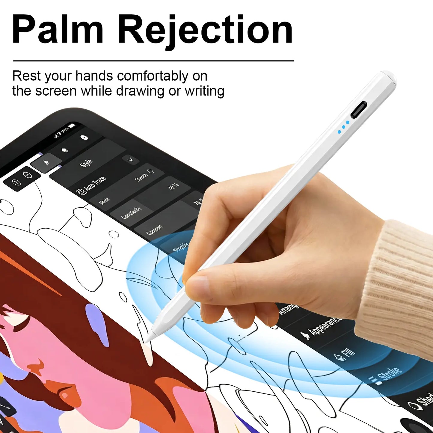 Stylus Pen for Ipad(2018-2026)-2X Fast Charge with Tilt Sensitivity & Palm Rejection for Ipad 11/10/9/8/7/6Th Gen, Air 5/4/3/M4/M3/M2, Pro 13"/12.9"/11"/M4, Mini 7/6/5Th Backtoschool, Accessories, Tablet Styluses