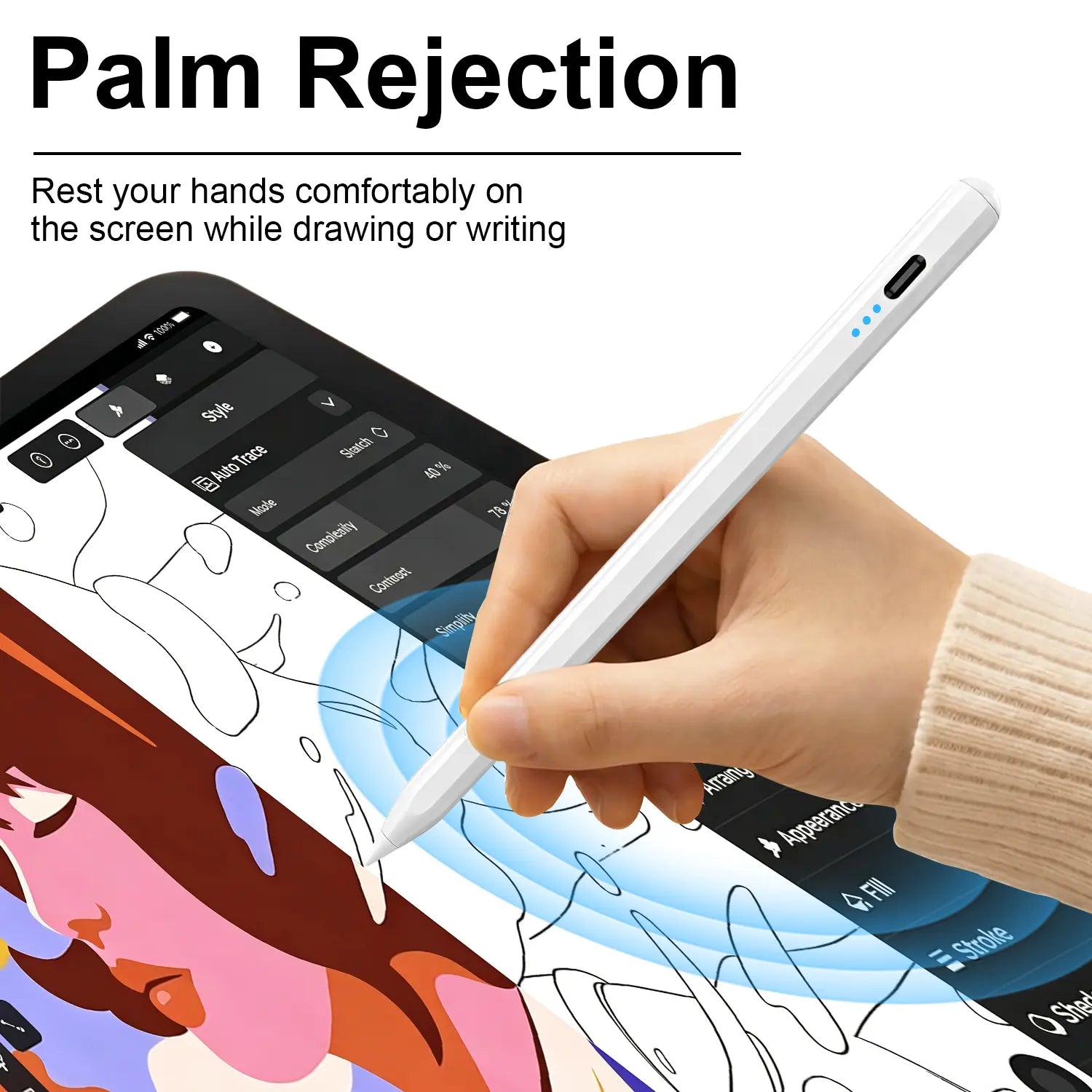 Stylus Pen for Ipad(2018-2026)-2X Fast Charge with Tilt Sensitivity & Palm Rejection for Ipad 11/10/9/8/7/6Th Gen, Air 5/4/3/M4/M3/M2, Pro 13"/12.9"/11"/M4, Mini 7/6/5Th Backtoschool, Accessories, Tablet Styluses