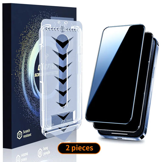 One Fish Privacy Screen Protector Tempered Glass Shockproof Phone Protective Film for Samsung, Iphone,Crystal Clear, Proof Phone Screen Protector Privacy Screen Protector Protective Phone Accessori.