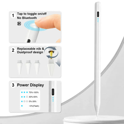 Stylus Pen for Ipad(2018-2026)-2X Fast Charge with Tilt Sensitivity & Palm Rejection for Ipad 11/10/9/8/7/6Th Gen, Air 5/4/3/M4/M3/M2, Pro 13"/12.9"/11"/M4, Mini 7/6/5Th Backtoschool, Accessories, Tablet Styluses