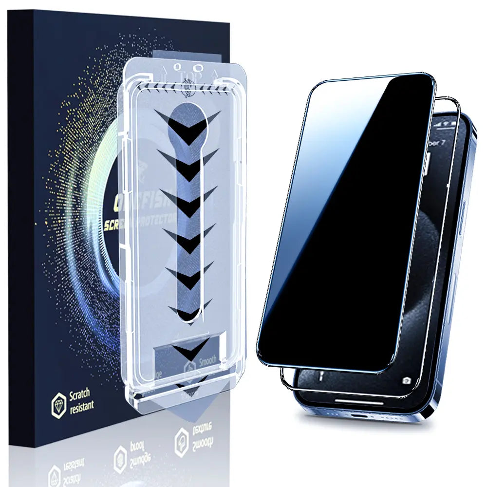 One Fish Privacy Screen Protector Tempered Glass Shockproof Phone Protective Film for Samsung, Iphone,Crystal Clear, Proof Phone Screen Protector Privacy Screen Protector Protective Phone Accessori.