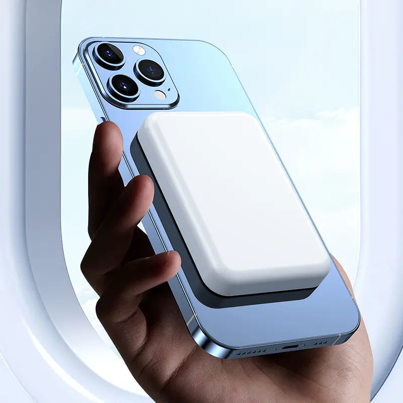5000mAh Magnetic Wireless Power Bank for iPhone 12-17 Series - Portable Charger Compatible with MagSafe Cases.